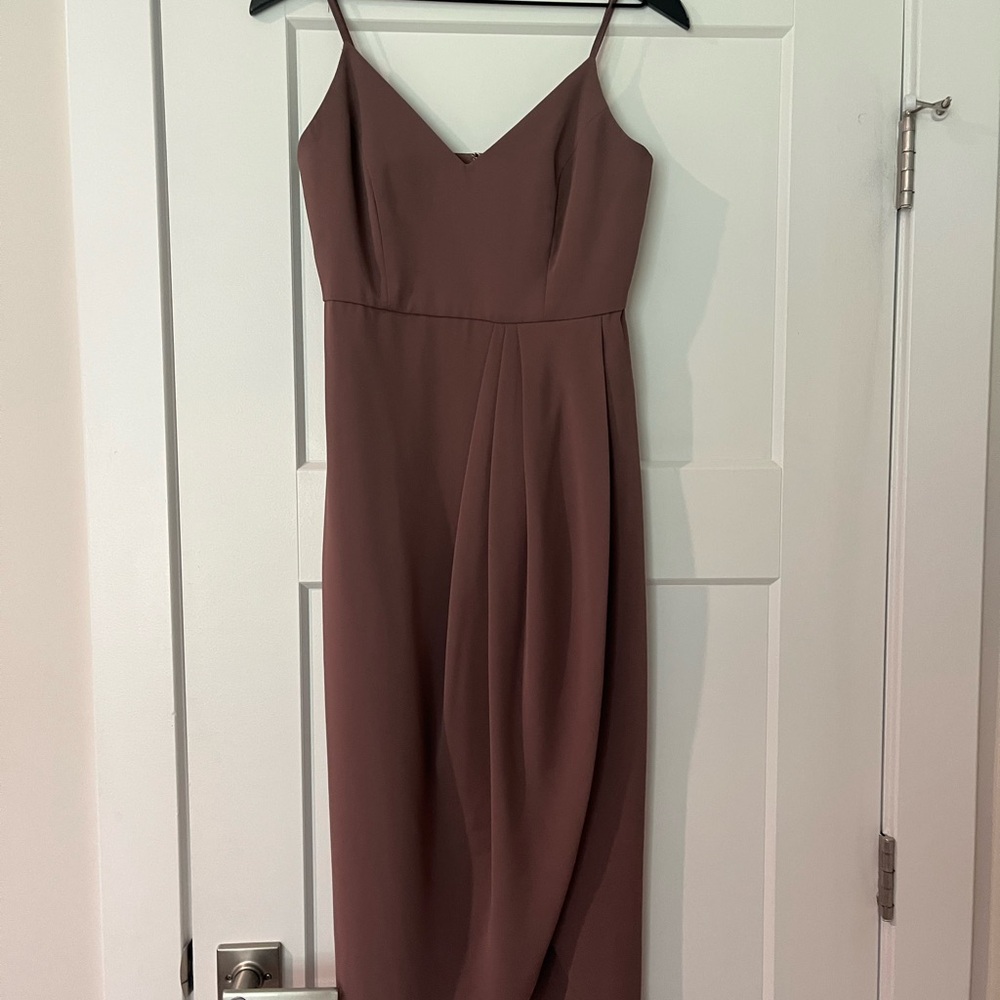 Lulu's Pink Spaghetti Strap Slip Dress Midi